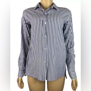 ZARA TRAFALUC COLLECTION Women Top Blue White Stripes  Long Sleeve Size XS
